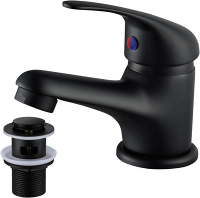 Bathwest Black Basin Mixer Tap With Pop Up Waste Monobloc  Basin Taps Faucet from B&Q