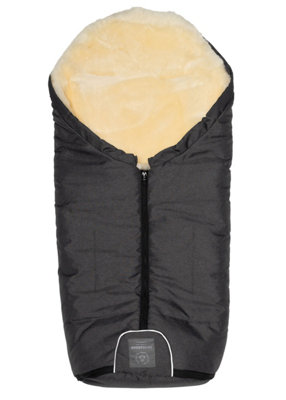 Naturally Sheepskins Baby Merino Sheepskin FootmuffCharcoal Grey from B&Q