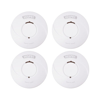 Hispec Wireless Interlink 2 X Smoke And 2 X Heat Alarms Lithium Battery