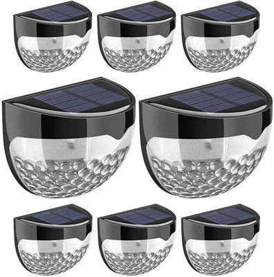  - Qasimof Solar Fence LightsDecorative Led Garden Waterproof Powered For PatioYardGarageStairwayGateWall (8 Pack)