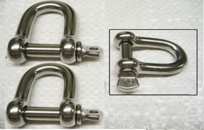 SecureFix Direct 4mm Stainless Steel D Shackles With Screw Collar Pin X2 (Ss Dee Rigging 316 Marine) from B&Q