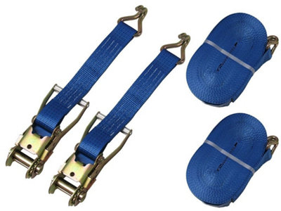SecureFix Direct Tie Down Ratchet Straps 5T 50mm 8M X2 (Cargo Lashing Rack Load J Claw)