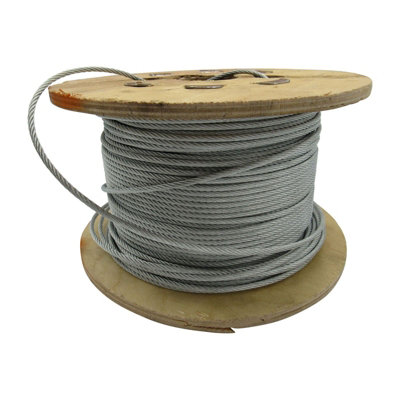 SecureFix Direct Galvanised Steel Wire Rope Cable 6mm 7X19 (100M Reel 7 X 19 Rigging Marine) from B&Q