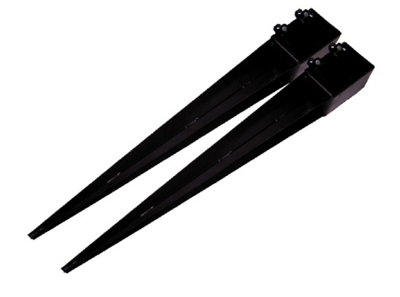 SecureFix Direct Fence Post Support Spike Holders 4" 100mm X2 (Square Bolt Grip Fencing Shoe) from B&Q