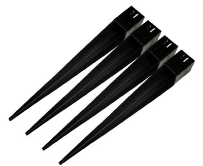 SecureFix Direct Fence Post Support Spike Holders 4" 100mm X4 (Square Wedge Grip Fencing Shoe) from B&Q