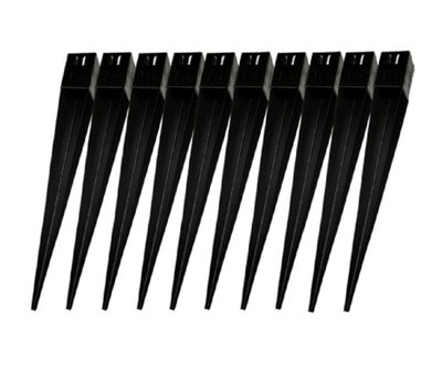 SecureFix Direct Fence Post Support Spike Holders 4" 100mm X10 (Square Wedge Grip Fencing Shoe) from B&Q