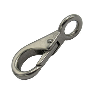 SecureFix Direct Quick Release Snap Hook With Fixed Eye 83mm (Size 2 Stainless Steel Boat Shackle Attachment) from B&Q