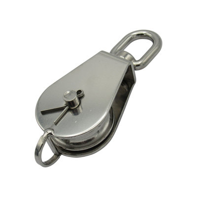 SecureFix Direct 25mm Stainless Steel Single Sheave Snatch Block With Swivel Eye (For 8.5mm Rope) from B&Q