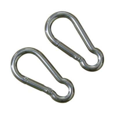 SecureFix Direct 5mm Stainless Steel Carbine Snap Hook X2 (Marine Gate Karabina) from B&Q