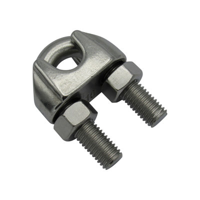 SecureFix Direct Wire Rope Bulldog Grips Stainless Din741 2mm (Marine Grade Boat Cable Clip Clamp) from B&Q