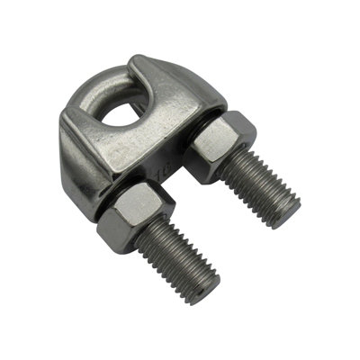 SecureFix Direct Wire Rope Bulldog Grips Stainless Din741 19mm (Marine Grade Boat Cable Clip Clamp) from B&Q