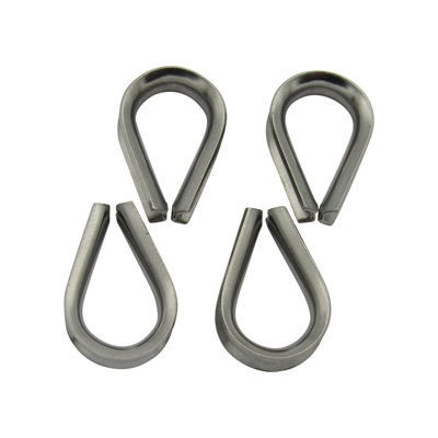 SecureFix Direct Stainless Steel Wire Rope Thimbles 2mm X4 (Marine Webbing Boat Cable Loop) from B&Q