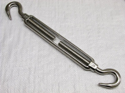 SecureFix Direct Hook Hook Turnbuckle Stainless Steel M10  (Open Body Wire Rope Rigging Screw) from B&Q