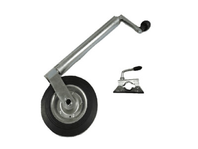 SecureFix Direct Heavy Duty Caravan Jockey Wheel & Clamp 42mm (Trailer Metal Rim Wind Up Handle) from B&Q