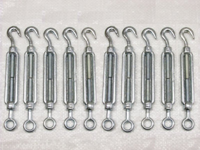 SecureFix Direct Galvanised Forged Straining Screw Hook Eye M16 X10 (Caravan Turnbuckle Open Body) from B&Q