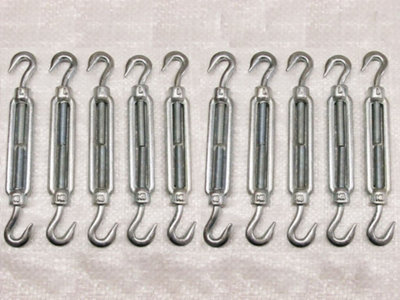 SecureFix Direct Galvanised Forged Straining Screw Hook Hook M6 X10 (Caravan Turnbuckle Open Body) from B&Q