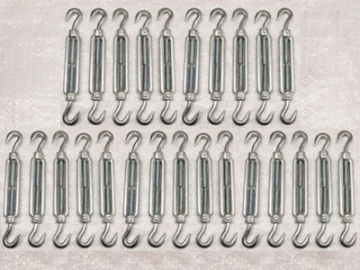 SecureFix Direct Galvanised Forged Straining Screw Hook Hook M8 X25 (Caravan Turnbuckle Open Body) from B&Q