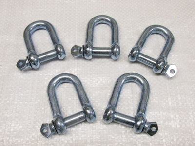 SecureFix Direct Dee Shackle Screw Pin Galvanised 3mm X5 (Commercial Chain Connector Caravan Tether) from B&Q