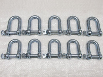SecureFix Direct Dee Shackle Screw Pin Galvanised 3mm X10 (Commercial Chain Connector Caravan Tether) from B&Q