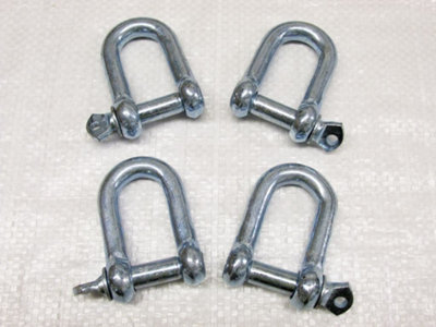 SecureFix Direct Dee Shackle Screw Pin Galvanised 12mm X4 (Commercial Chain Connector Caravan Tether) from B&Q