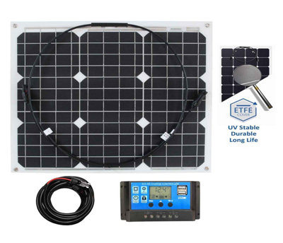 Lowenergie Flexible 30W White Solar Panel Kit 1