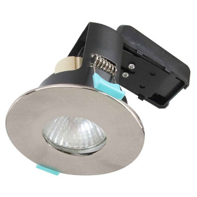 Bright Source Fixed Ip20 Gu10 DownlightSatin Nickel (Gu10 Lamp Incl) from B&Q