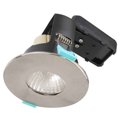 Bright Source Fixed Ip65 Gu10 DownlightSatin Nickel from B&Q