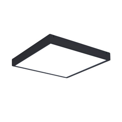 Bright Source 18W 4000K 300X300 Led Surface Mounted PanelCool WhiteMatt Black Finish from B&Q