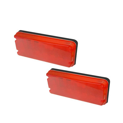 Twin Pack Bright Source 10W Rectangular Red Led BulkheadSite Hording Light from B&Q