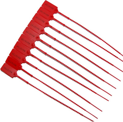 Serpro spill management 100 X Red Numbered Pull-Tight Security Tags   Anti-Tamper Seals For Secure Fire ExtinguishersLuggageRoll CagesAnd More from B&Q