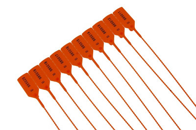 Serpro spill management 100 X Orange Security Tags Numbered Pull Ties Secure Anti-Tamper Seals from B&Q
