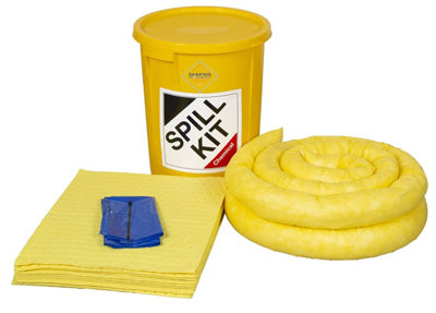 Serpro spill management 35 Litre ChemicalAcdHazmat Spill Kit In A Plastic Drum from B&Q