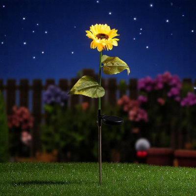 Solar Sunflower Stake Light Garden from B&Q