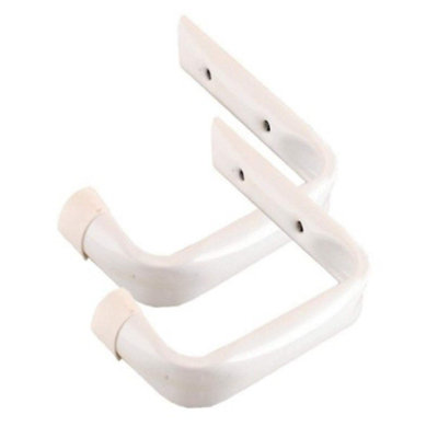 2 X White Jumbo Ladder Hooks / Large Garage Shed Storage Bikes Workshop Tools Garden from B&Q