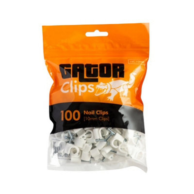 B&Q -  10mm Nail-In Pipe Clips WhitePack Of 100