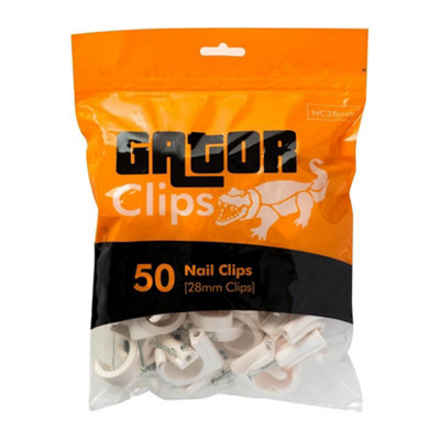 B&Q -  28mm Nail-In Pipe Clips WhitePack Of 50