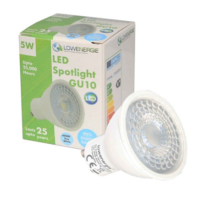 Lowenergie 50W Equivalent Brightness Gu10 5W Led SpotlightDay White from B&Q