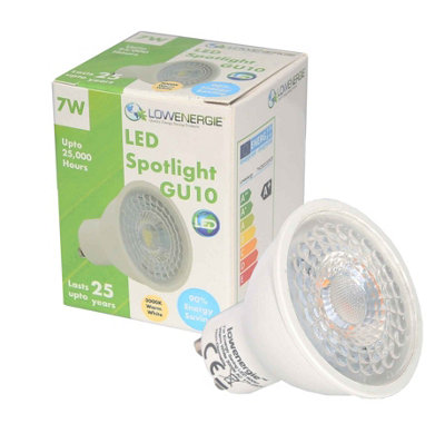 Lowenergie 75W Equivalent Brightness Gu10 7W Led SpotlightWarm White from B&Q