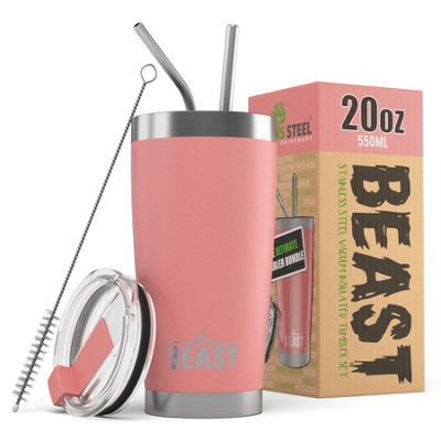 Greens Steel Blossom Reusable Stainless Steel Double Insulated Coffee Tumbler Travel Mug 20Oz