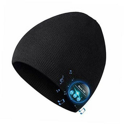 Dyzi Rechargeable Bluetooth Beanie Hat With Built-In Speaker And Led Torch Black from B&Q