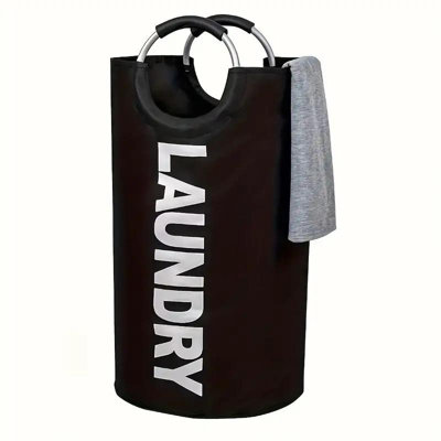 Dyzi Black Foldable Laundry Hamper Collapsible Clothes Basket from B&Q