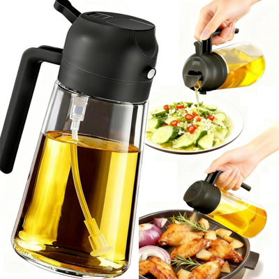 B&Q -  470Ml Portable Oil Sprayer And Pourer Bottle Black