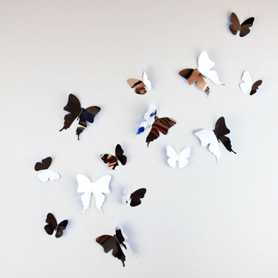 Walplus 3D Butterflies Mirror Stock Clearance Wall Decor Art from B&Q