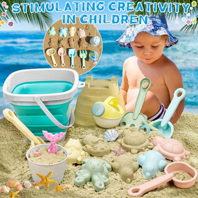 Smartbies Unisex Multicolor Beach Sand Toys For Toddlers Collapsible Bucket Mold Watering Can | Size: 1 Pack - Image 3