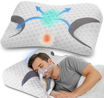 Hydomi Cpap Pillow For Side SleepersFits All Mask TypesAdjustable Memory Foam With Contoured Cutouts Back & Stomach from B&Q