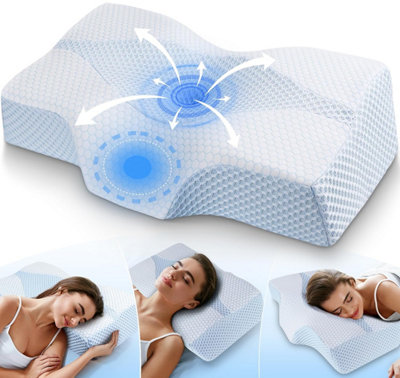  - Memory Foam Neck Support Pillow For Shoulder Pain Sleeping: Orthopedic Cervical Pillow-Ergonomic Side Sleeper Pillow-Contour Bed