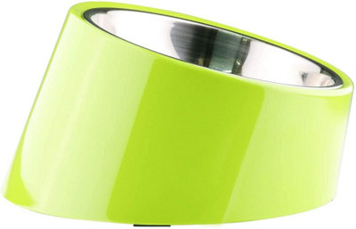 Super Design Slanted Dog Bowl Water / Food Mess Free Tilted Angle Green S 150Ml from B&Q