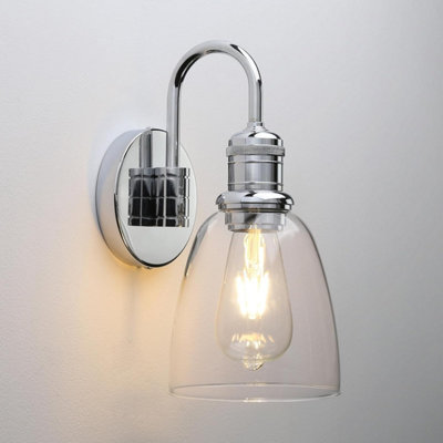 Yosoan Lighting Modern Vintage Industrial Bell Sconce Wall Light Fitting With 5.6 Clear Glass LampshadeFor Office Home Kitchen from B&Q