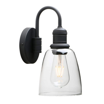 Yosoan Lighting Modern Vintage Industrial Bell Sconce Wall Light Fitting With 5.6 Clear Glass LampshadeFor Office Home Kitchen from B&Q
