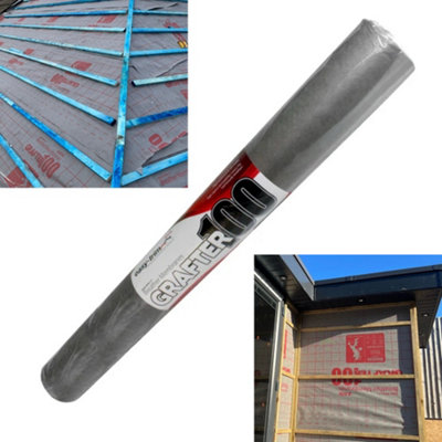 Easy Grafter Breather Membrane Housewrap / Roof Underlay With Pre Fitted Overlap Tape 1M X 20M from B&Q